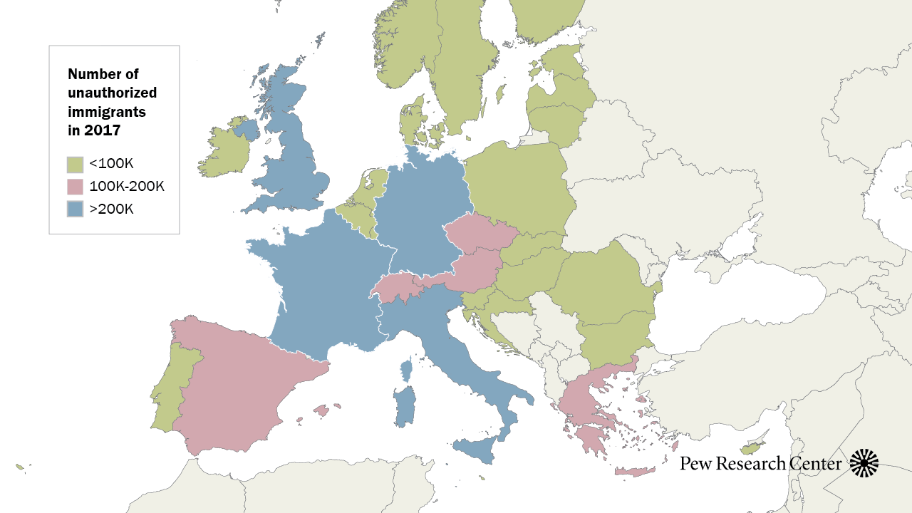 Europe’s Unauthorized Immigrant Population Peaks in 2016, Then Levels Off