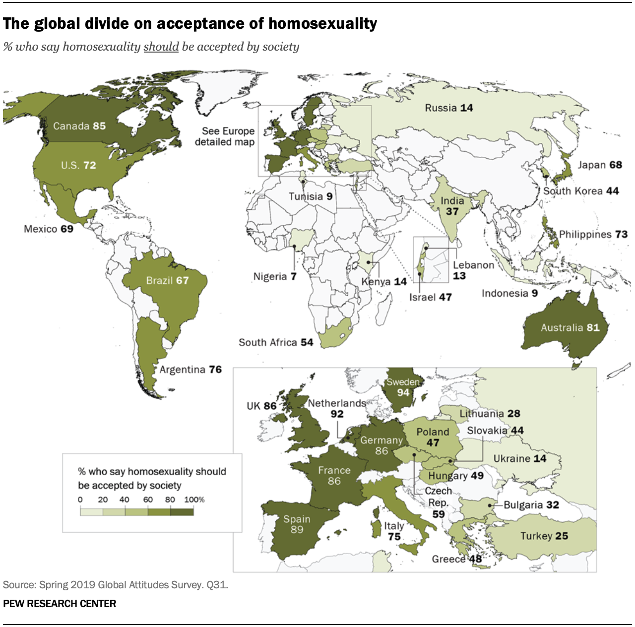 Views of Homosexuality Around the World Pew Research Center pic