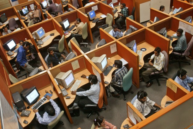 A call center in Bangalore, India. (Gautam Singh/IndiaPictures/Universal Images Group via Getty Images)