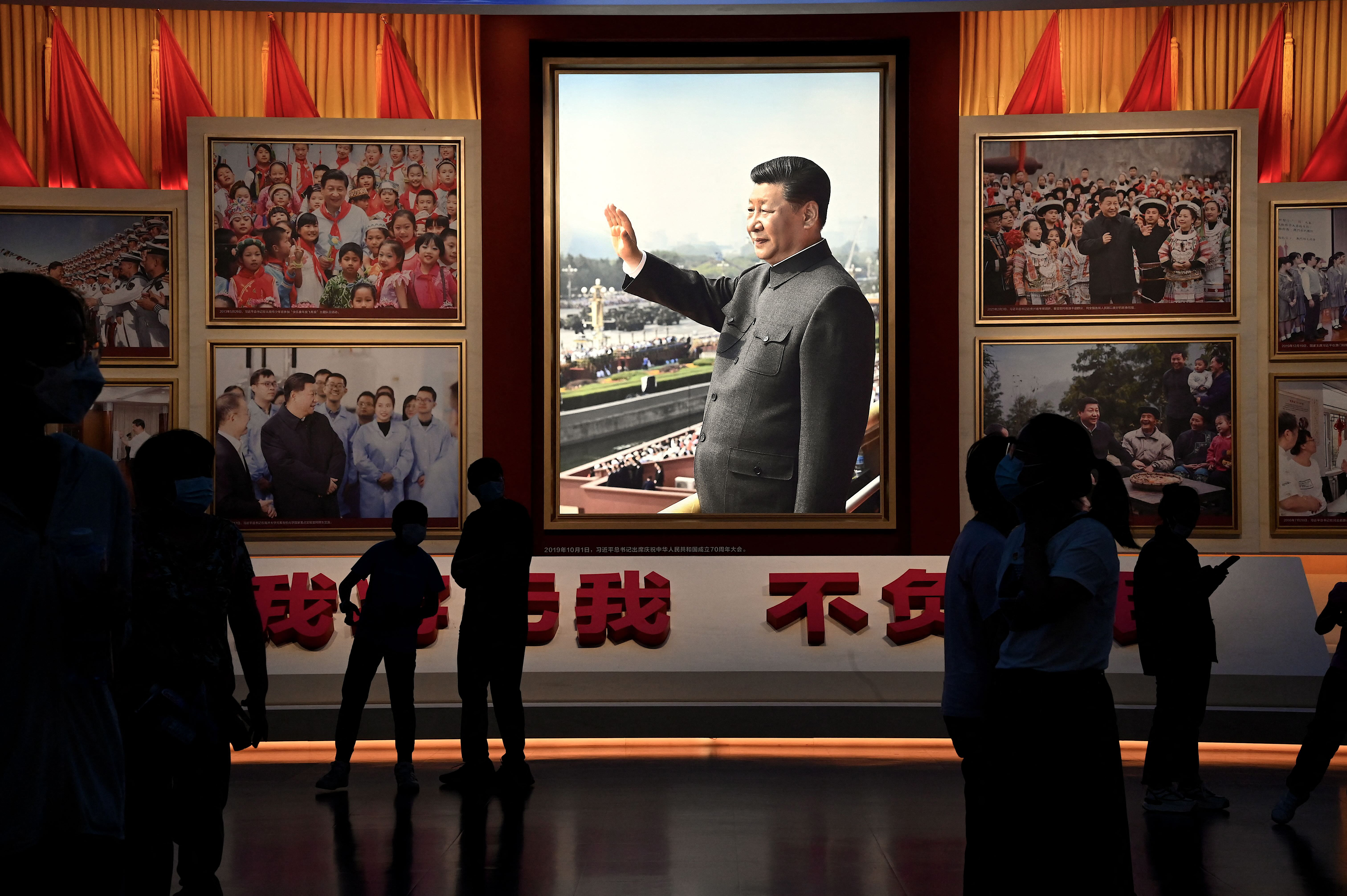 Photo showing President Xi Jinping at the Museum of the Communist Party of China in Beijing on Sept. 4. (Noel Celis/AFP via Getty Images)