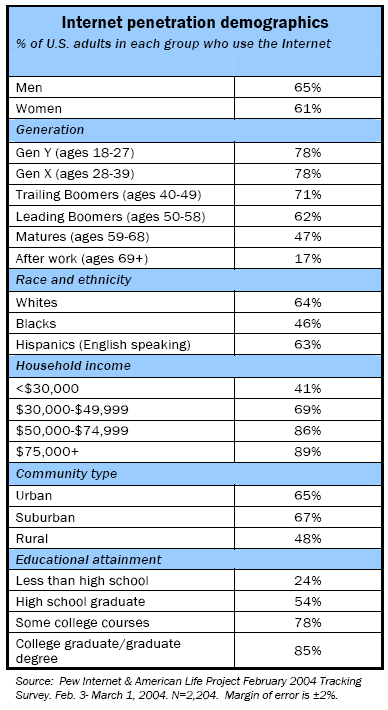 Internet penetration demographics