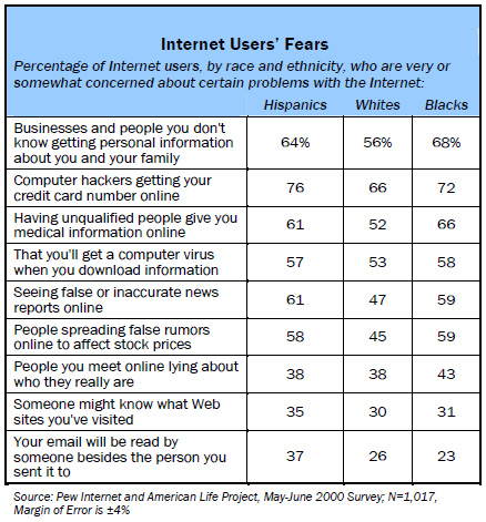 Fears about the internet