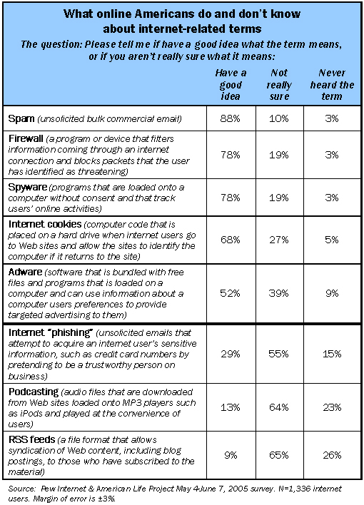 What online Americans do and don't know