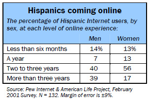 Hispanics coming online