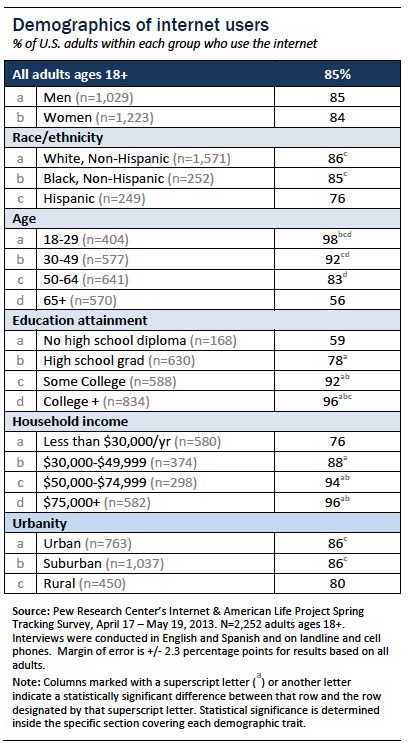 Demographics of internet users