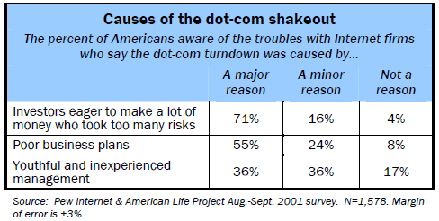 Causes of the dot-com shakeout