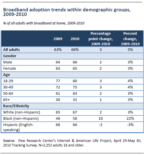 Adoption trends within basic demographics
