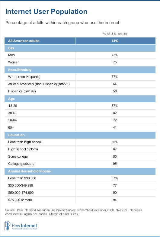 Internet users demographics