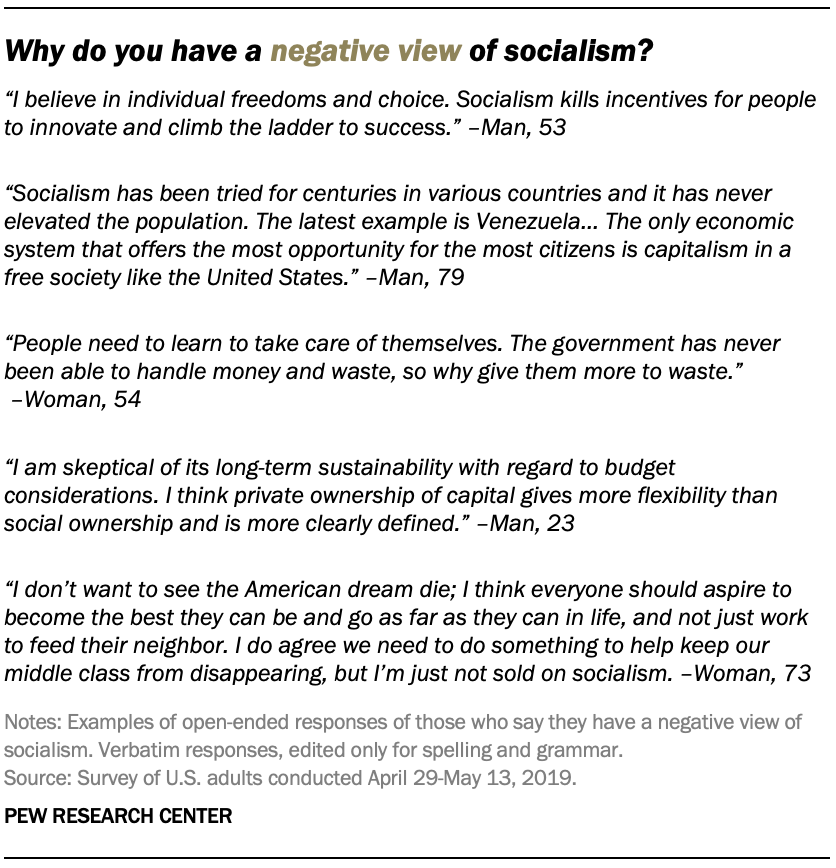 Why do you have a negative view of socialism?