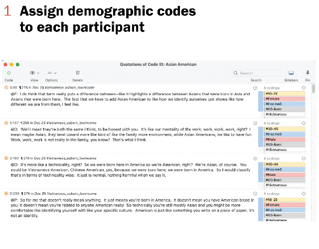 Gif showing the coding process