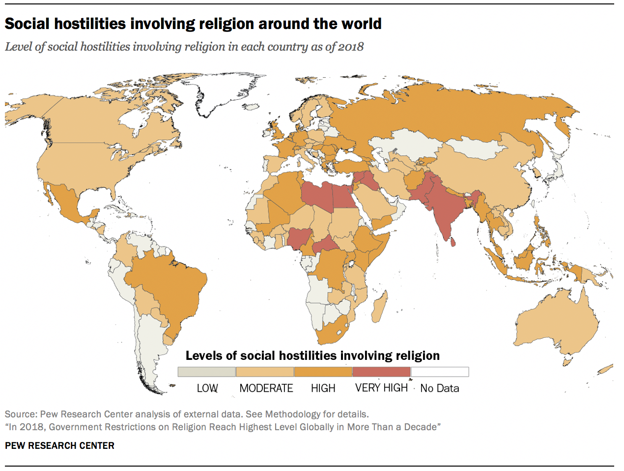 Social hostilities involving religion around the world