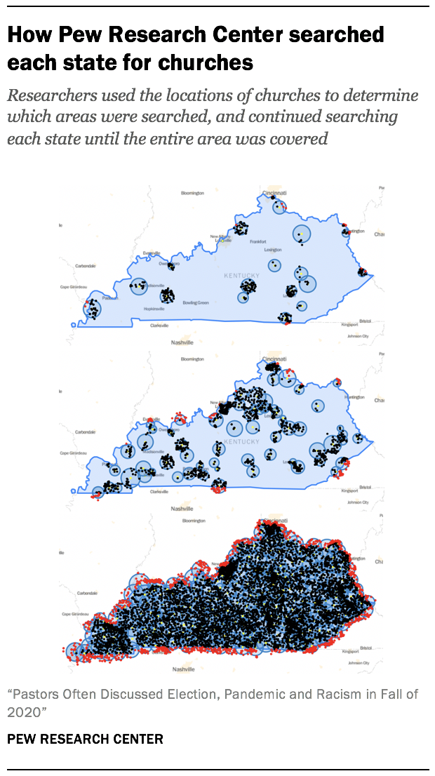 How Pew Research Center searched each state for churches