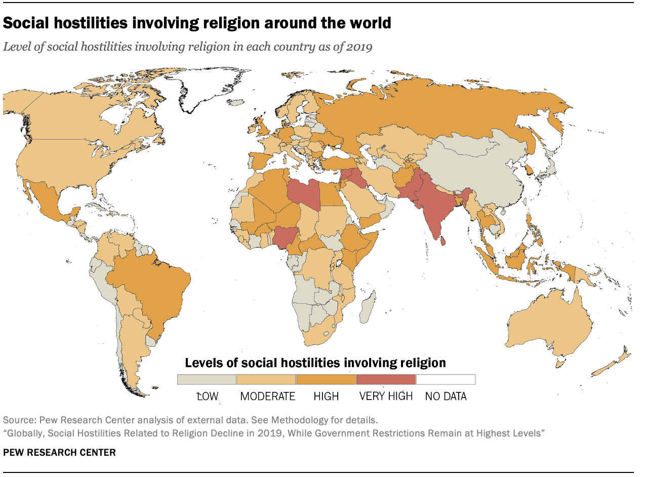 Social hostilities involving religion around the world