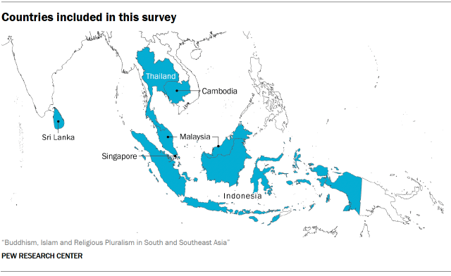 A map showing countries in this survey, including Sri Lanka, Thailand, Cambodia, Malaysia, Singapore, and Indonesia