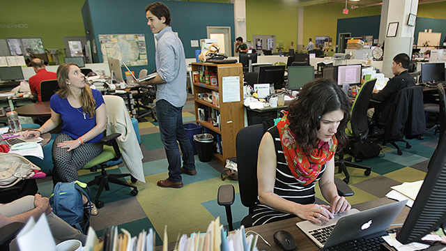 Micaelah Morrill at Greentown Labs in Somerville, Mass., in May 2016. (Suzanne Kreiter/The Boston Globe via Getty Images)