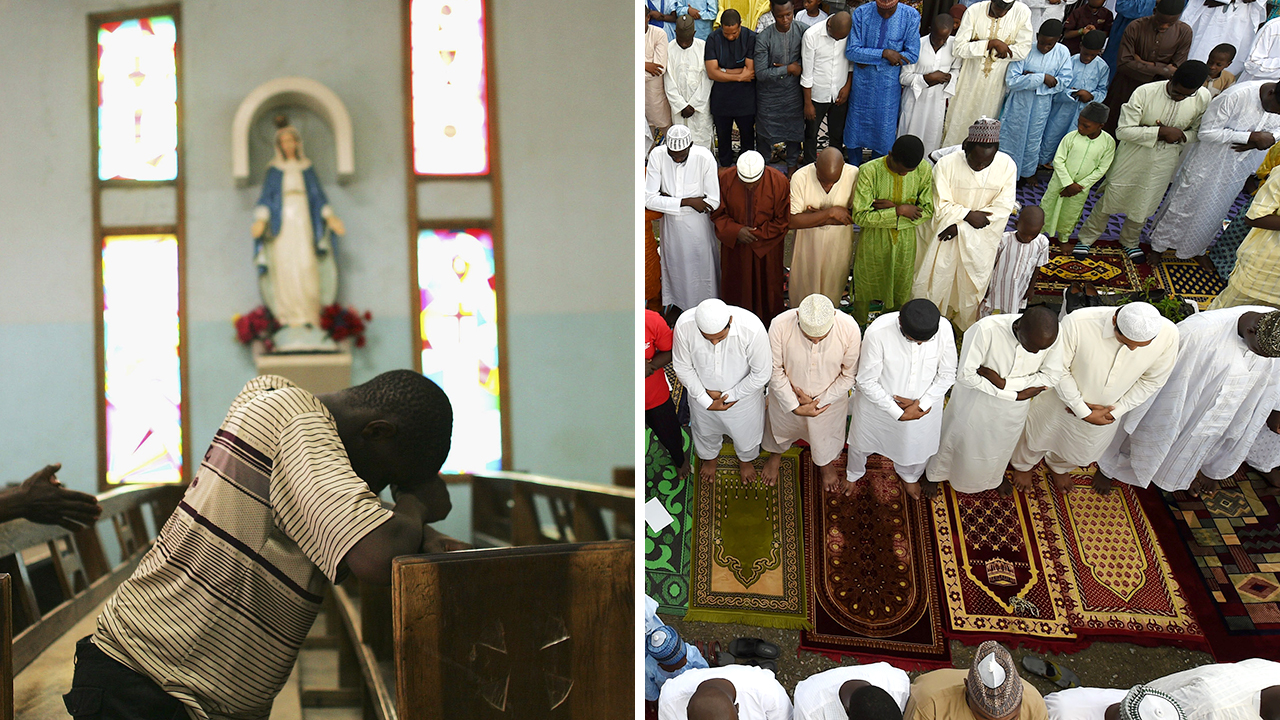 Which countries have the 10 largest Christian and Muslim populations