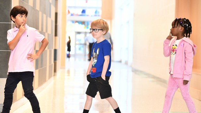 First graders quietly head into the cafeteria at Tulip Grove Elementary School in Bowie, Maryland, on Sept. 4, 2018. (Marvin Joseph/The Washington Post via Getty Images)