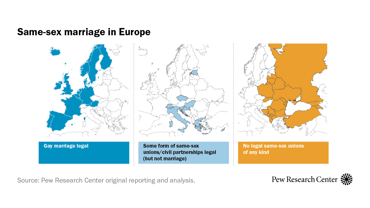 Where Europe stands on gay marriage and civil unions Pew Research Center