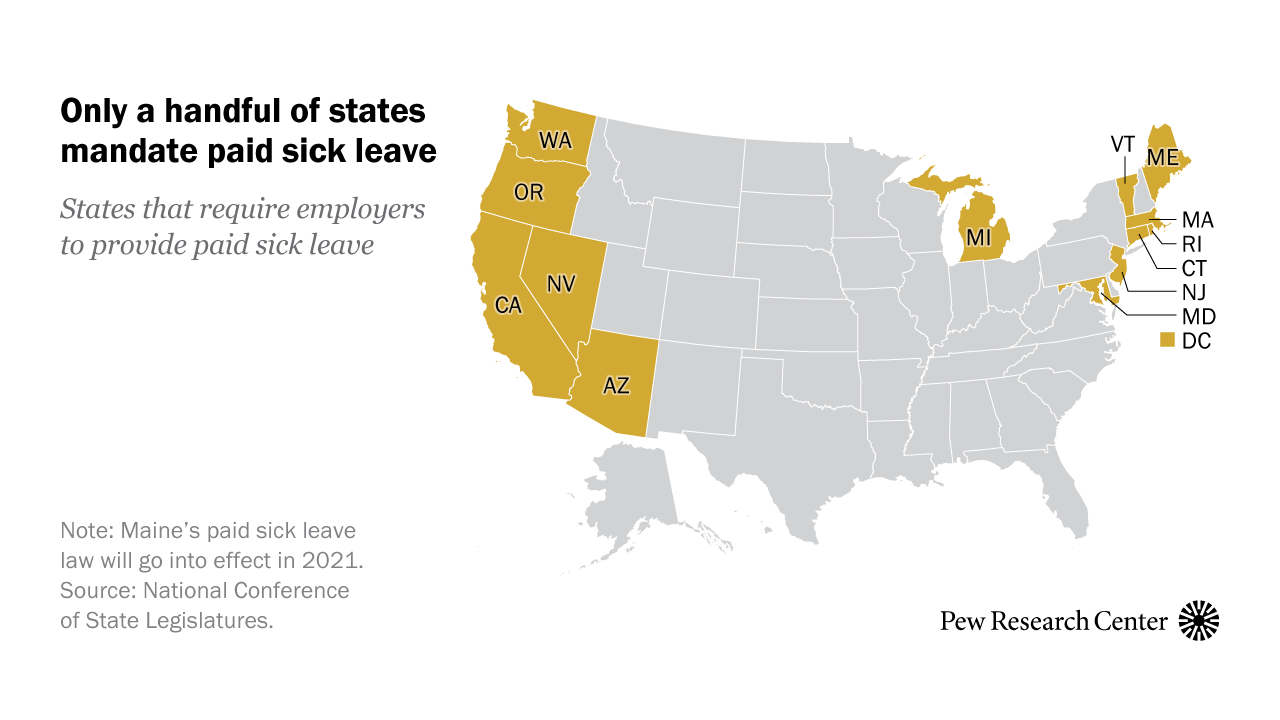 Pay state. United States people sick. Leave the Map. Sick Days by State USA. Sick leave.
