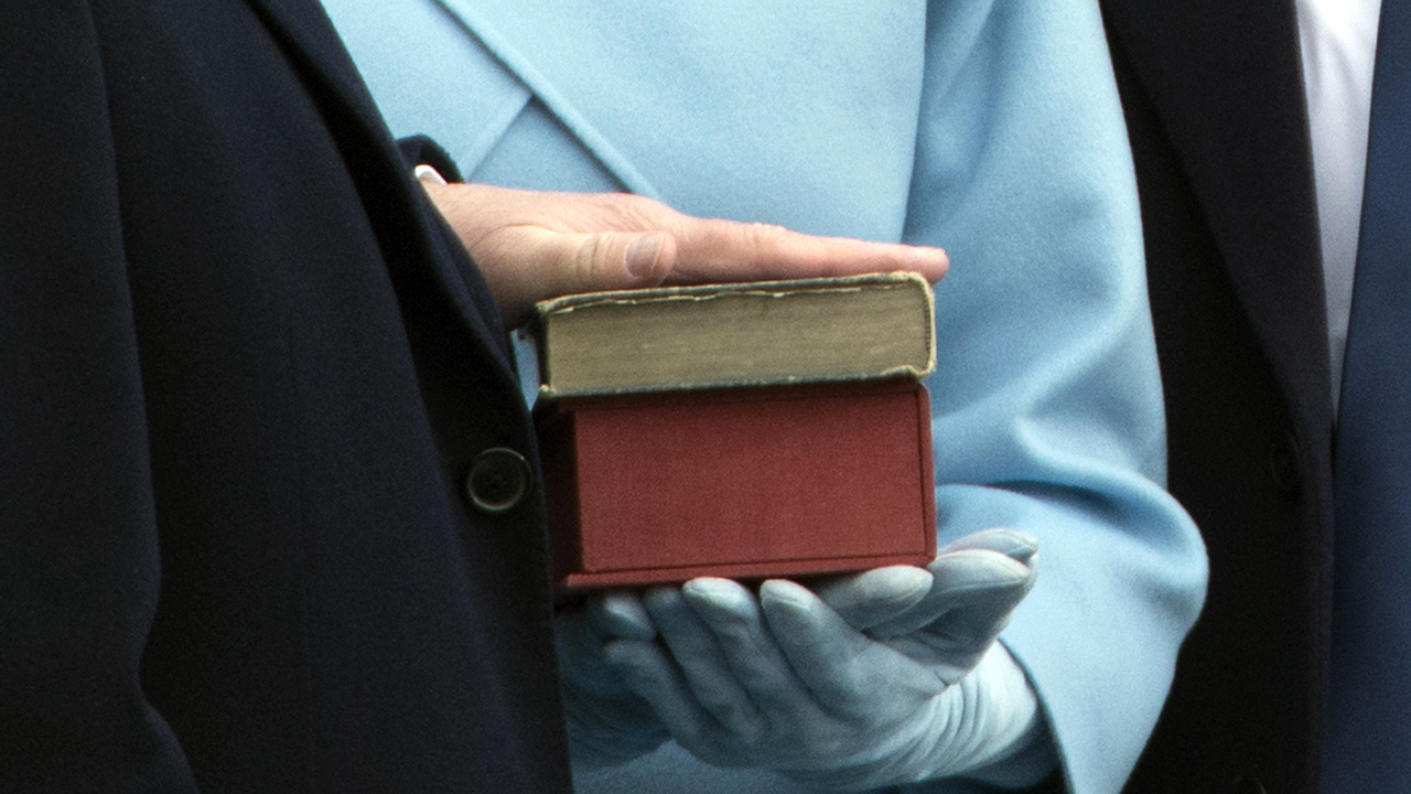 President Donald Trump placed his hand on two Bibles when he took the oath of office in 2017. One of them was the Lincoln Bible that Barack Obama also used as his swearing-in. (Mandel Ngan/AFP via Getty Images)