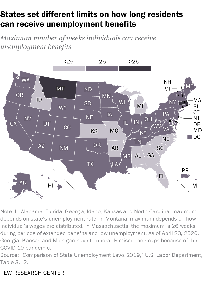 In some states, very few unemployed people get unemployment benefits