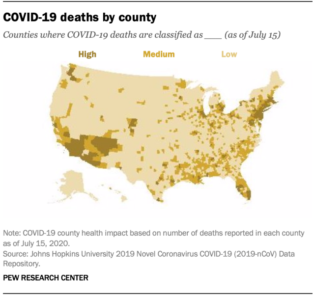 COVID-19 deaths by county