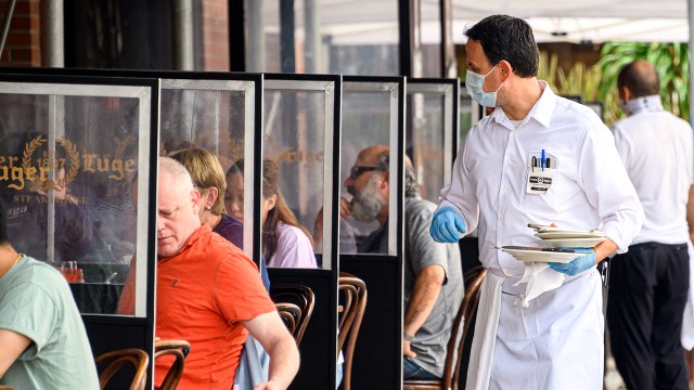 Outdoor diners at a restaurant in the Williamsburg neighborhood of New York City on Sept. 10, 2020, as the state continues to scale back coronavirus-related restrictions. (Noam Galai/Getty Images)
