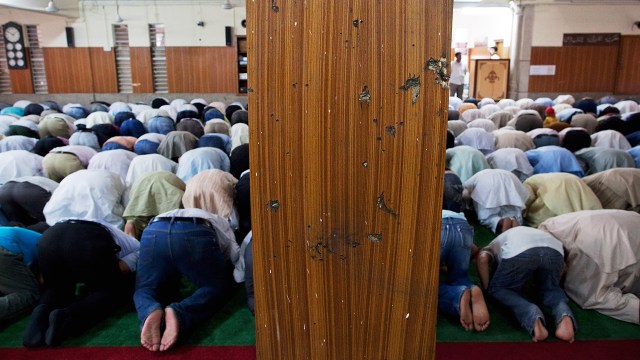 Members of the persecuted Ahmadiyya community observe Friday prayers on July 16, 2010, in Lahore, Pakistan, at the Garhi Shahu mosque, where the group faced violent targeted attacks in May of that year.