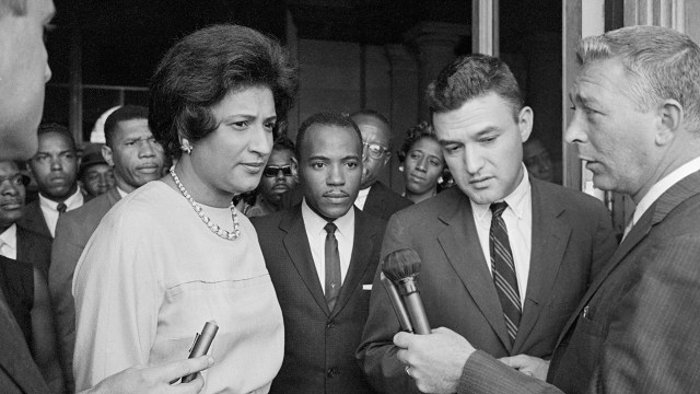 Constance Baker Motley (left) successfully represented James Meredith (center) in a 1962 case challenging the University of Mississippi’s refusal to admit him. In 1966, Motley became the first Black woman ever appointed to the federal judiciary.