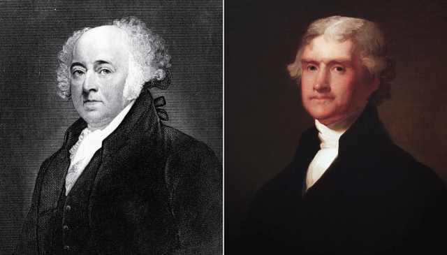 When John Adams, left, and Thomas Jefferson faced off for president a second time in 1800, the results were nearly as chaotic as in 1796.