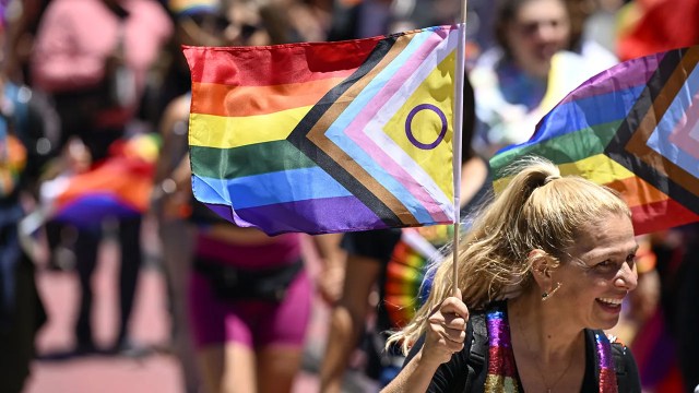 A Pride flag is displayed during the 52nd annual San Francisco Pride parade on June 26, 2022. (Arun Nevader/Getty Images)