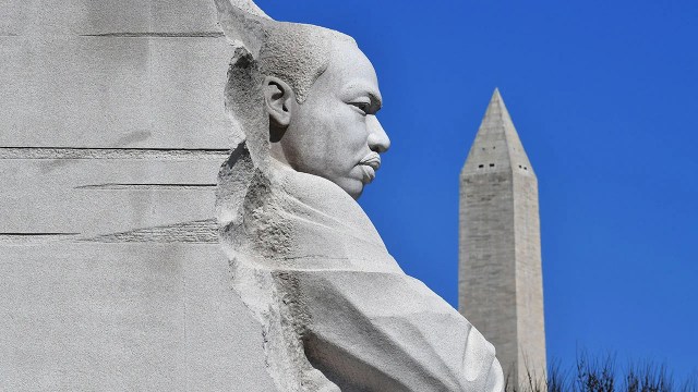 The "Stone of Hope" statue is seen at the Martin Luther King Jr. Memorial in Washington, D.C. (Mandel Ngan/AFP via Getty Images)