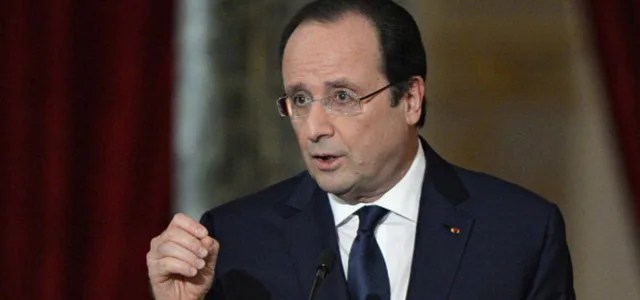 French president Francois Hollande gives a press conference on Jan. 14, 2014 at the Elysee presidential palace in Paris to present his policy plans for the upcoming year. (Credit: ALAIN JOCARD/AFP/Getty Images)
