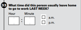 Commuting question on Census Bureau's American Community survey