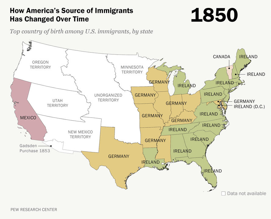 How America's Source of Immigrants Has Changed Over Time