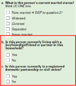 Census test question would ask about civil union, domestic partnership