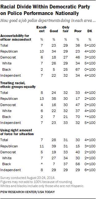 Racial Divide Within Democratic Party on Police Performance Nationally