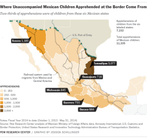 Where unaccompanied Mexican children apprehended at the U.S. border come from.