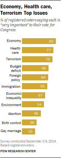 Economy, Health care, Terrorism Top Issues