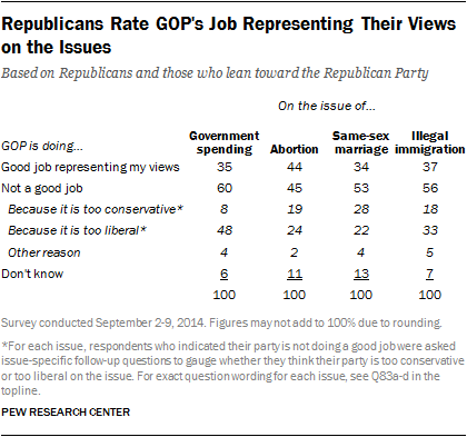 Republicans Rate GOP’s Job Representing Their Views on the Issues