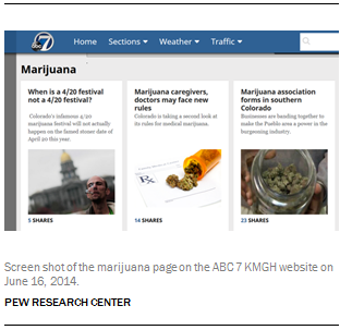 Screen shot of the marijuana page on the ABC 7 KMGH website on June 16, 2014.
