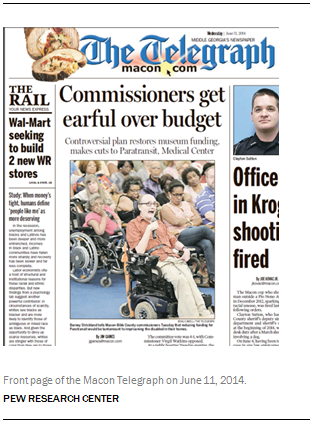 Front page of the Macon Telegraph on June 11, 2014.