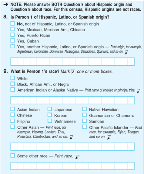 2010 Census Question on Race and Ethnicity