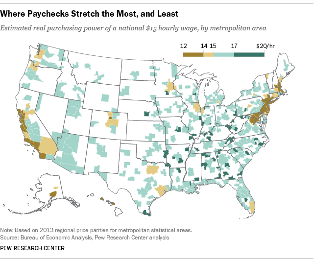 Where Paychecks Stretch the Most, and Least