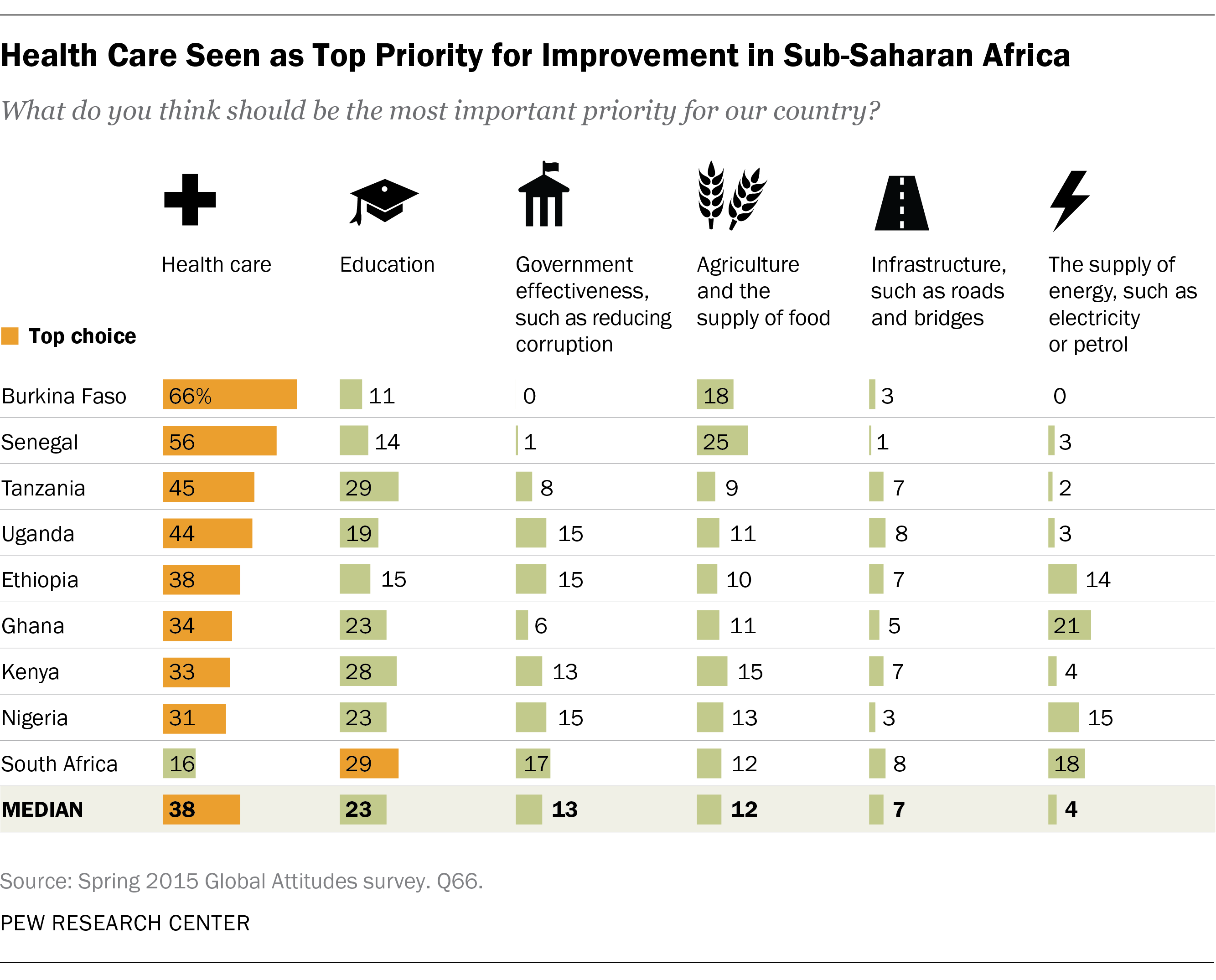 Health Care Seen as Top Priority for Improvement in Sub-Saharan Africa