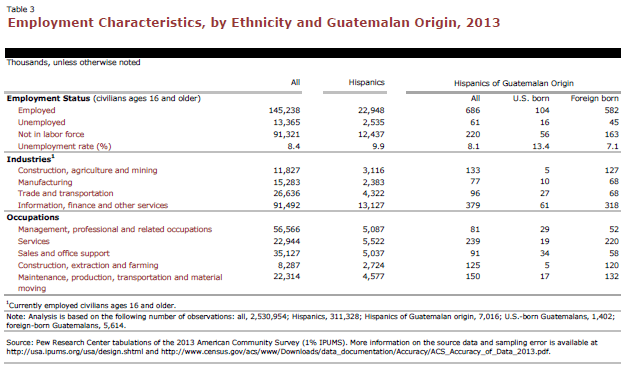 Household Characteristics, by Ethnicity and Guatemalan Origin, 2013