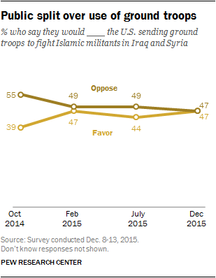Public split over use of ground troops