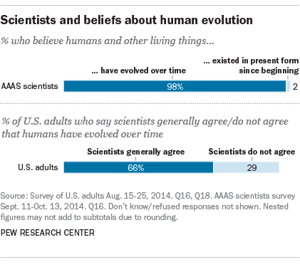 Scientists and beliefs about human evolution