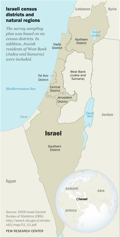 Israeli census districts and natural regions