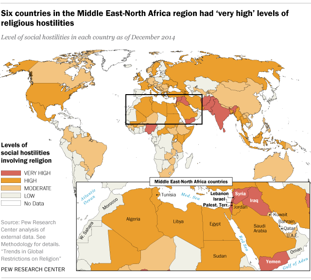 Religious hostilities in Middle East-North Africa region
